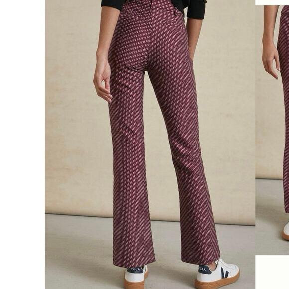 Anthropologie High Waisted Slim Flare Leg Pants Mahogany Women's Size 2 - Picture 7 of 7